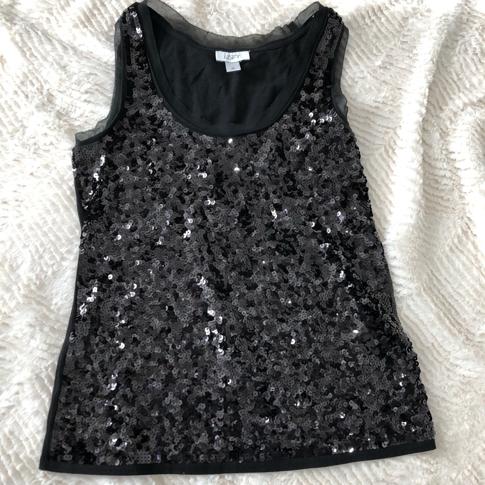 Black sequenced Sleeveless Top.